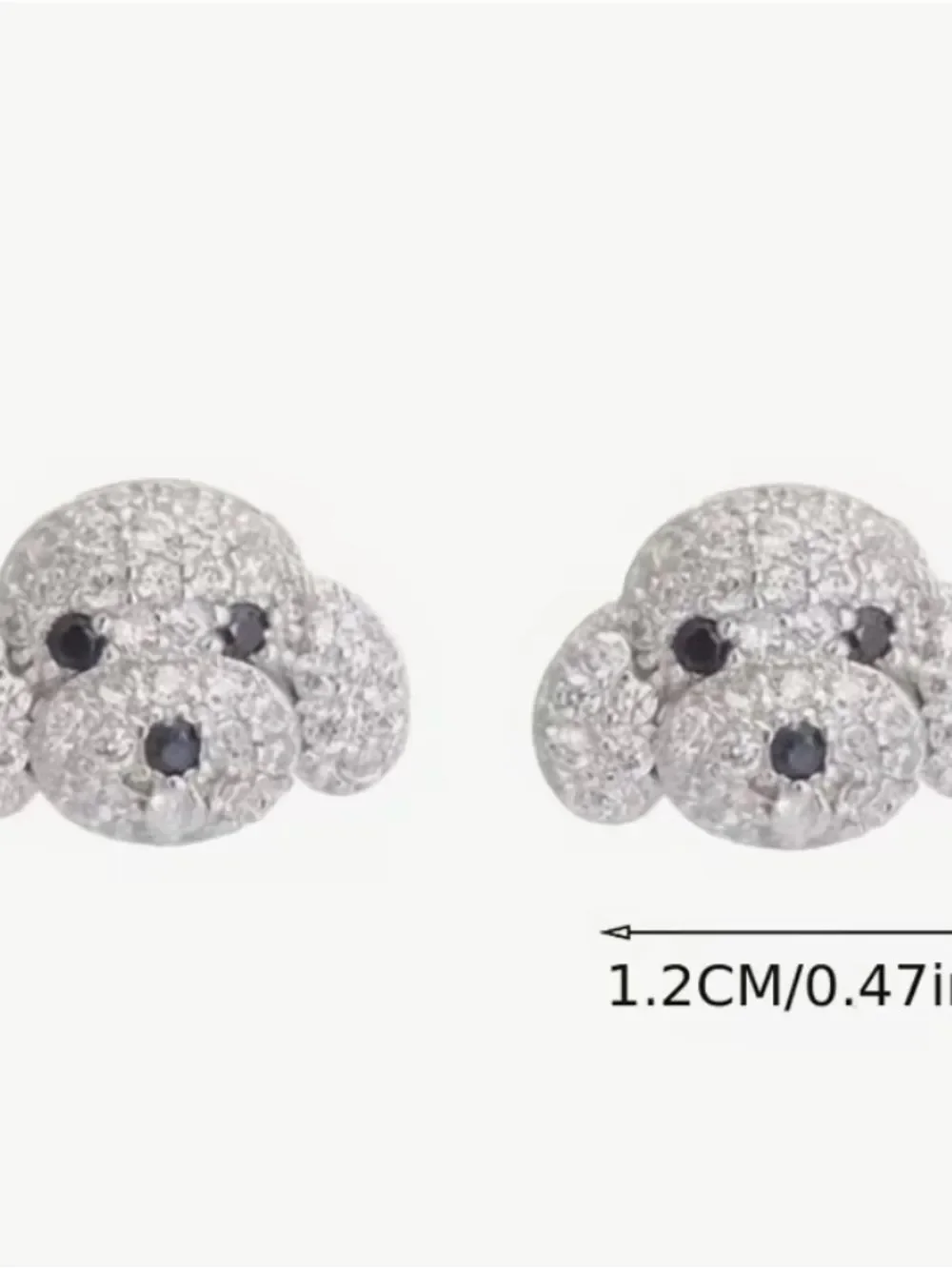 🐶 Betsey Johnson Sparkling Silver Dog Face Stud Earrings Pet-Inspired Jewelry 🐶